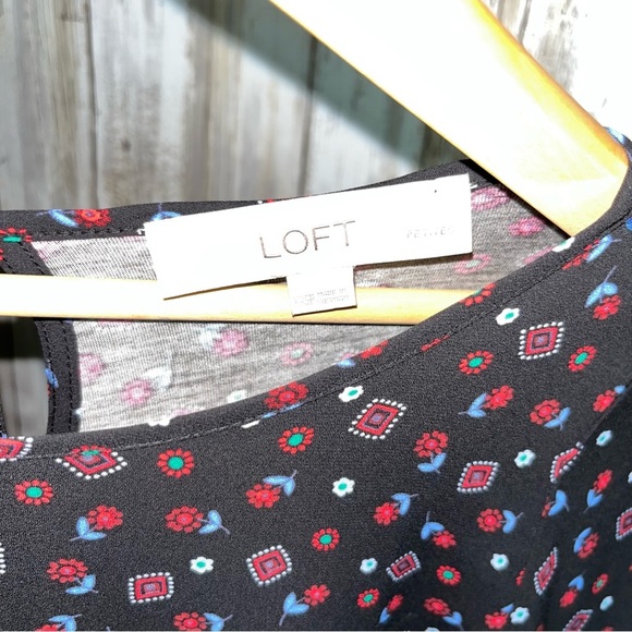 Loft Black Floral Blouse - Picture 6 of 6